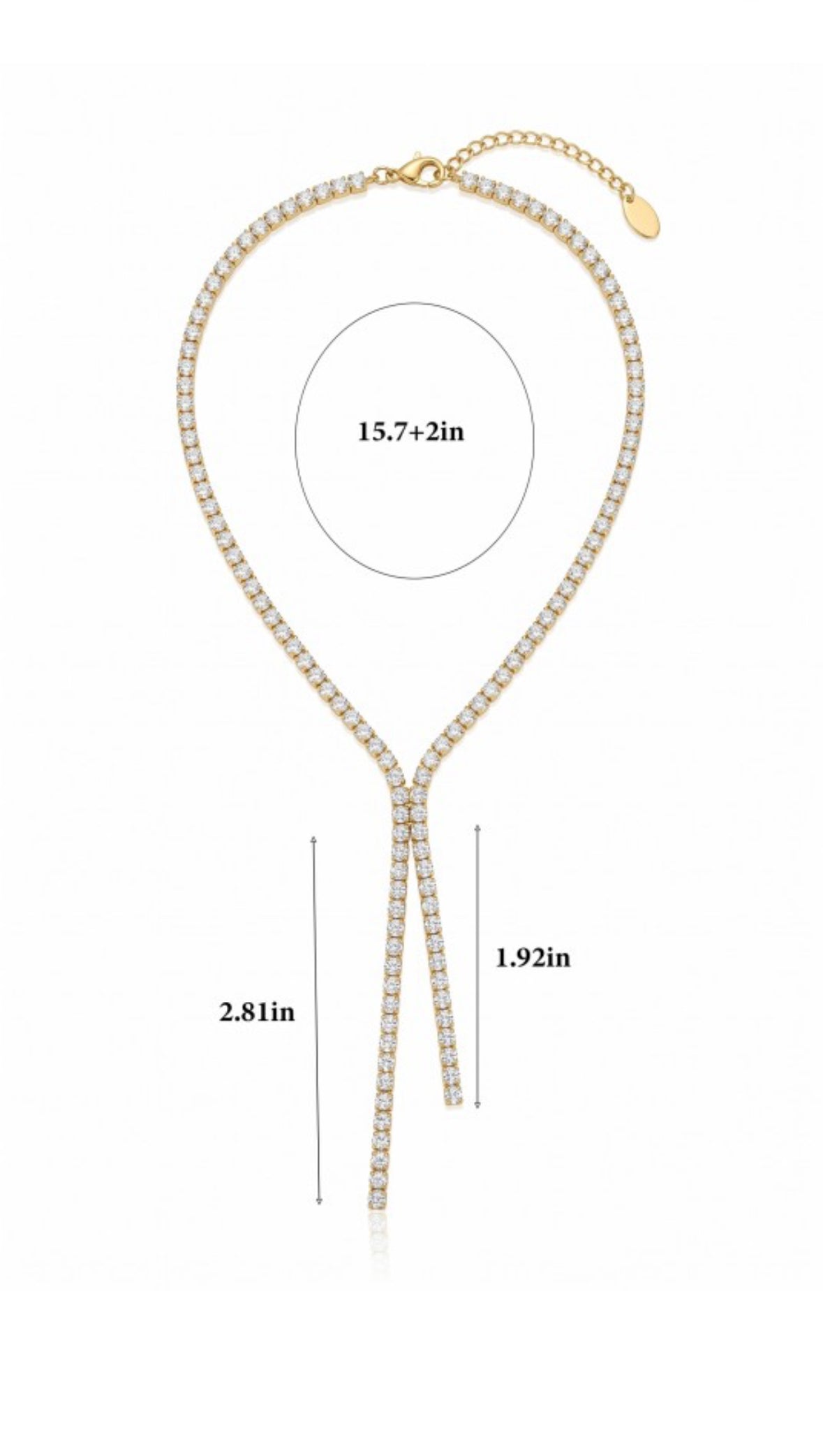 Celeste CZ Lariat Necklace - Silver