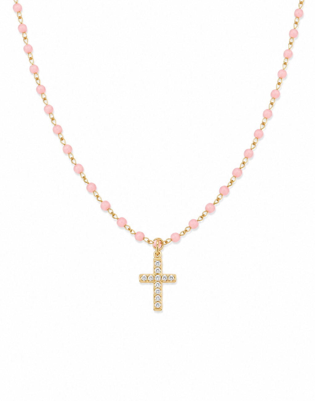 Pink Cross Necklace