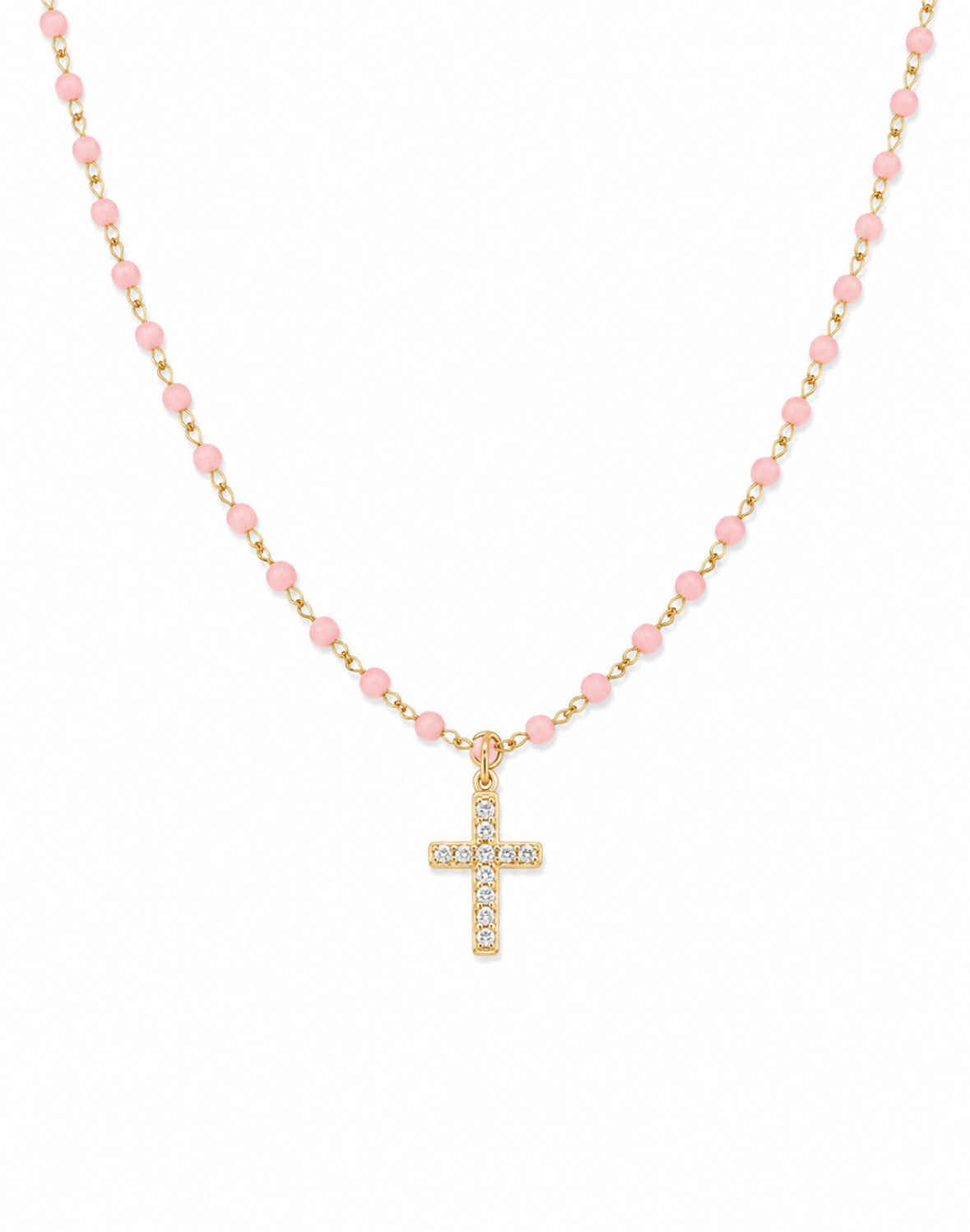 Collar Cruz Rosa