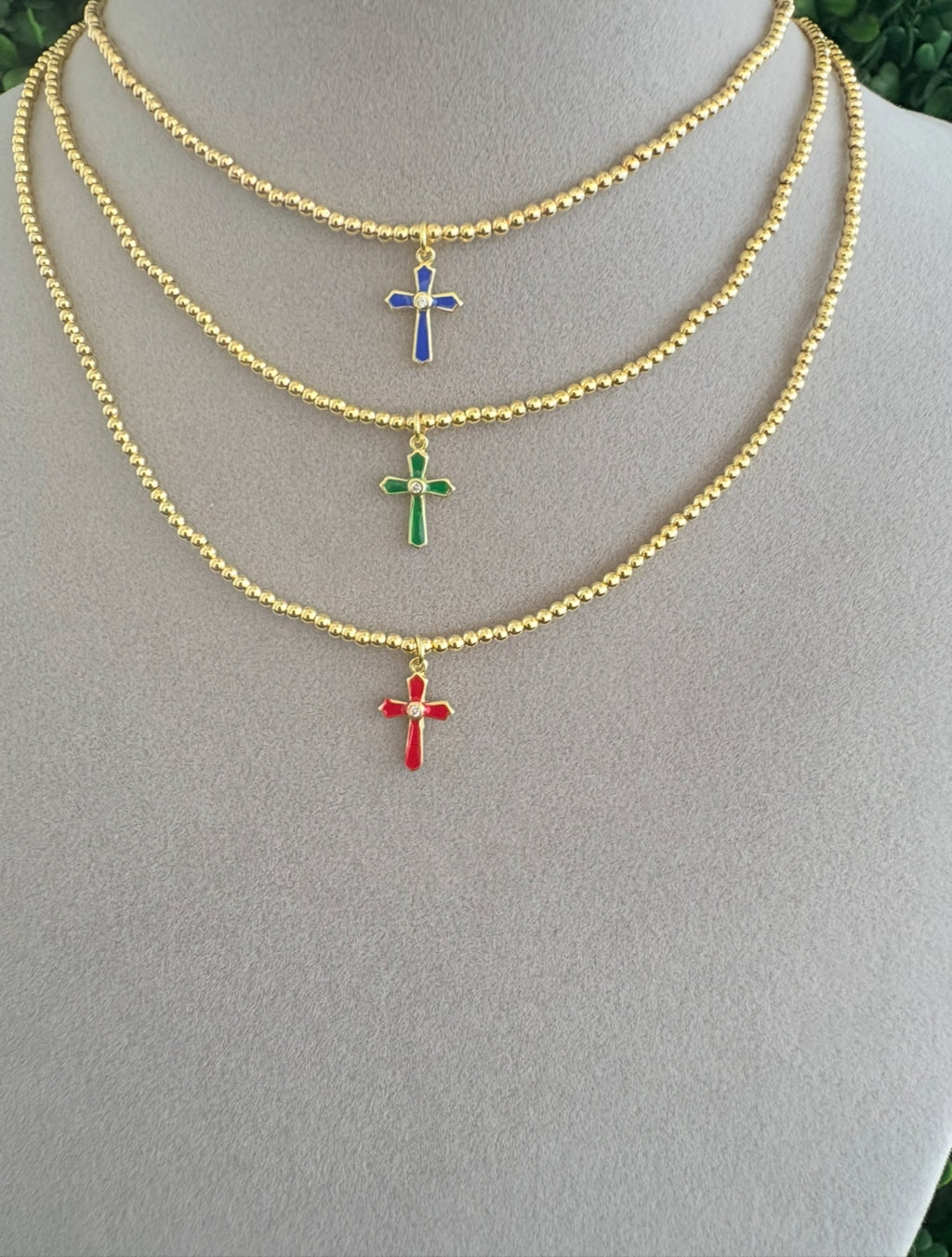 Celestial Blue Cross Necklace