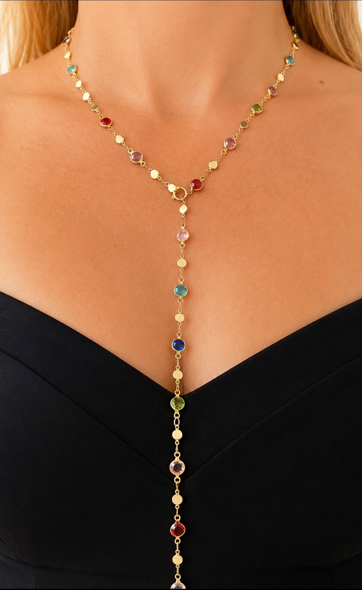 Cadena Lariat Aurora Gem