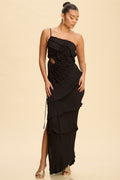 Isla Sombra Pleated Cutout Dress