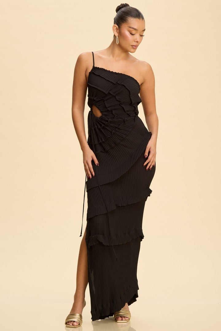 Isla Sombra Pleated Cutout Dress
