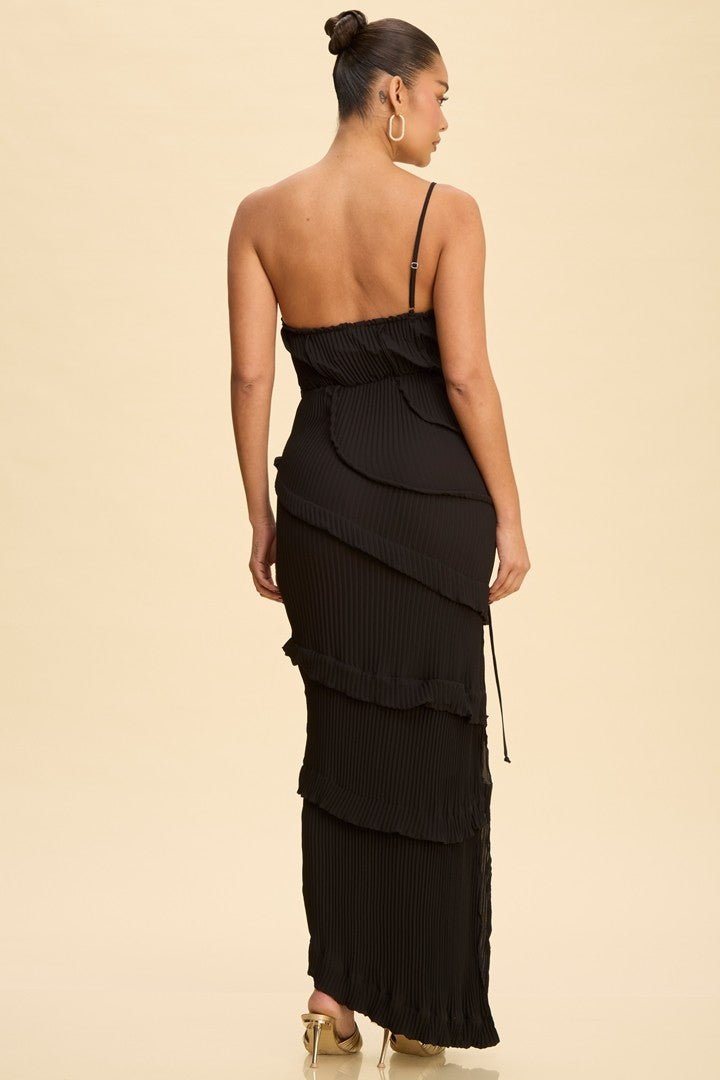 Isla Sombra Pleated Cutout Dress