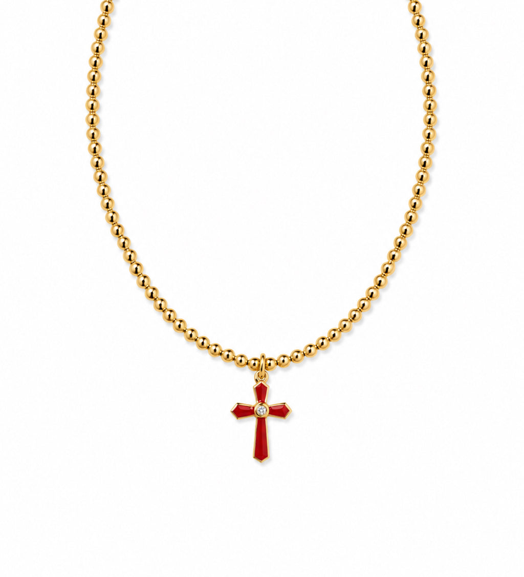 Collar cruzado con rubí