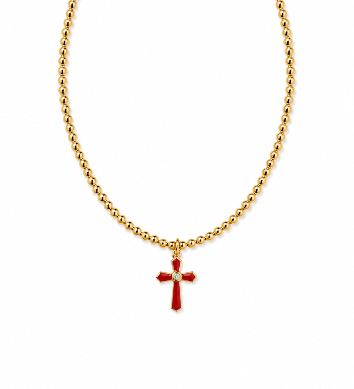Collar cruzado con rubí