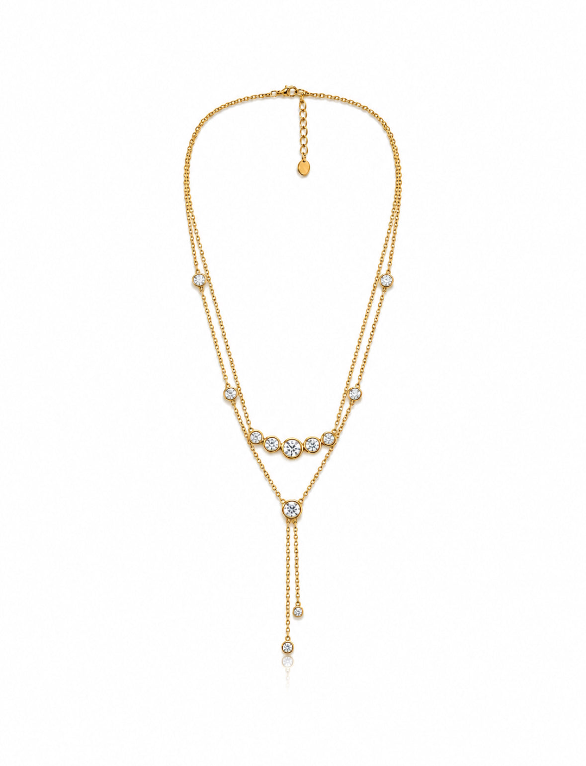 Vega Crystal Lariat Necklace