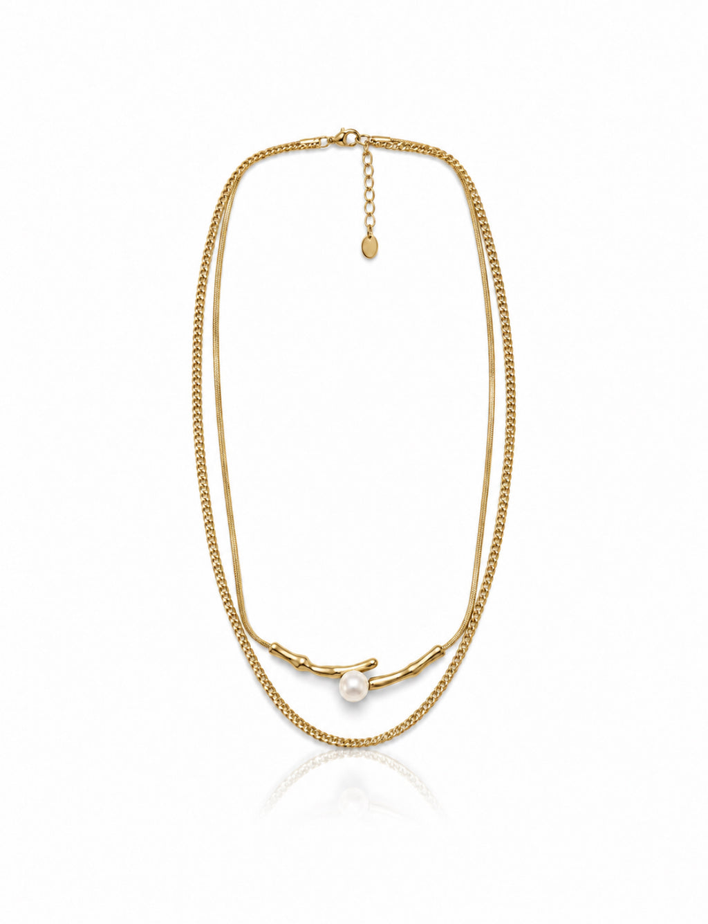 Luna Pearl Layered Necklace - Gold