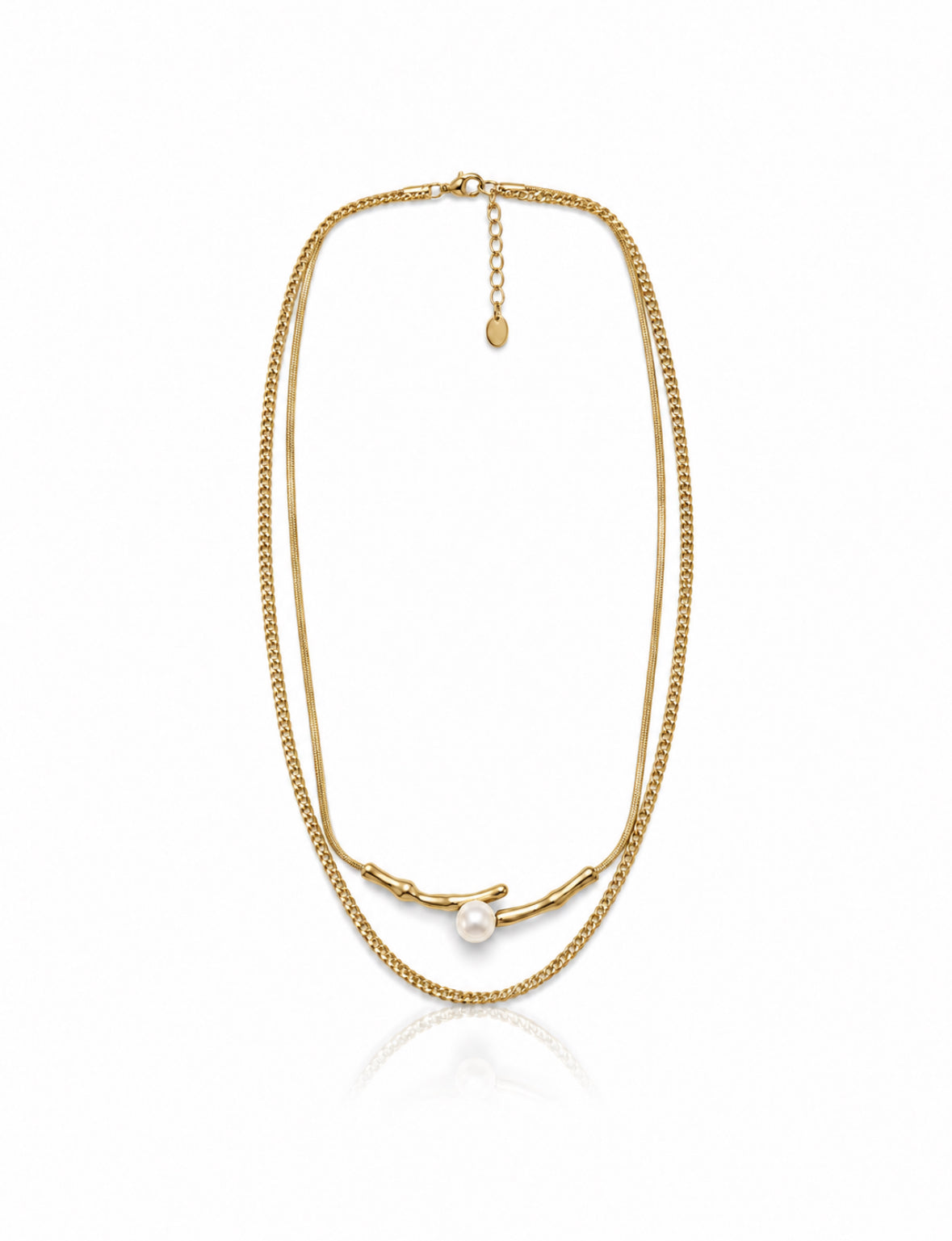 Luna Pearl Layered Necklace - Gold
