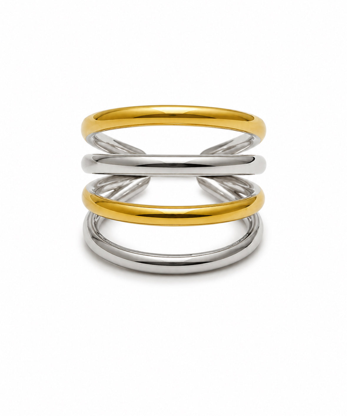 Anillo de capas bicolor