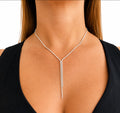 Celeste CZ Lariat Necklace-Oro