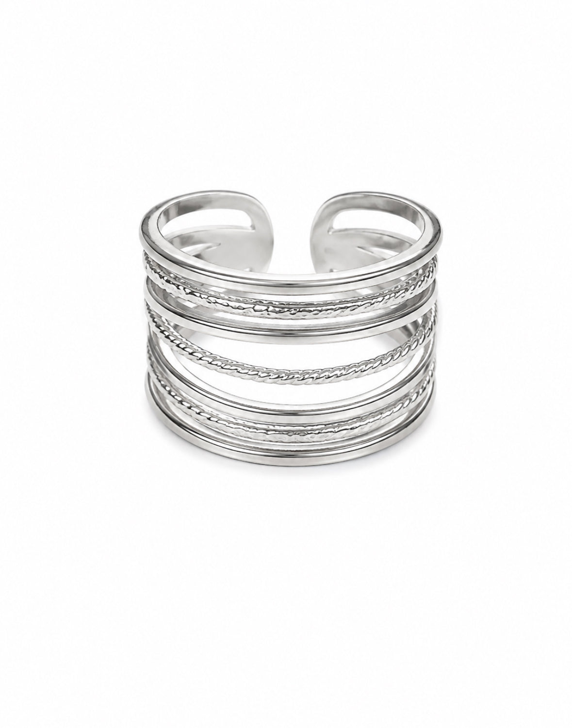Silver Layered Ring