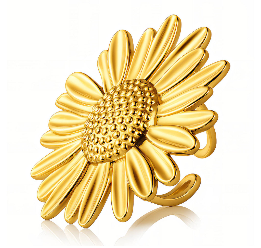 Golden Daisy Ajustable Ring