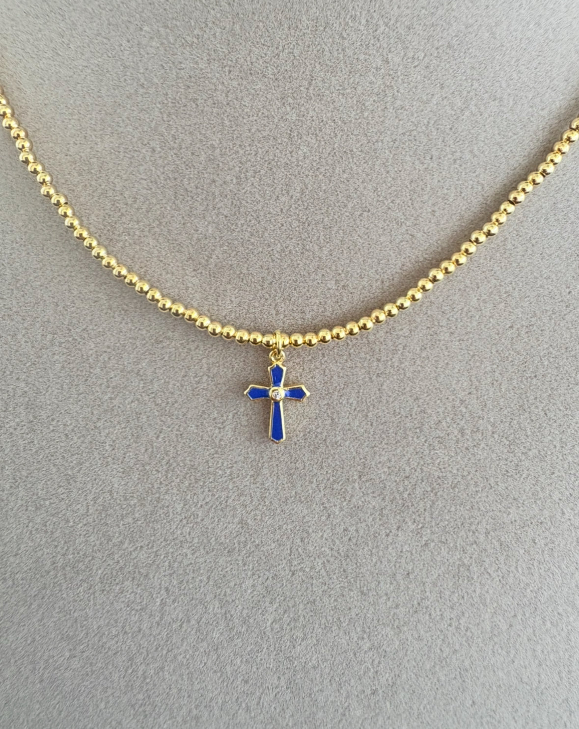 Celestial Blue Cross Necklace