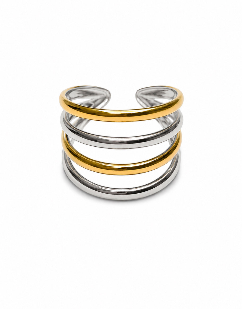 Anillo de capas bicolor
