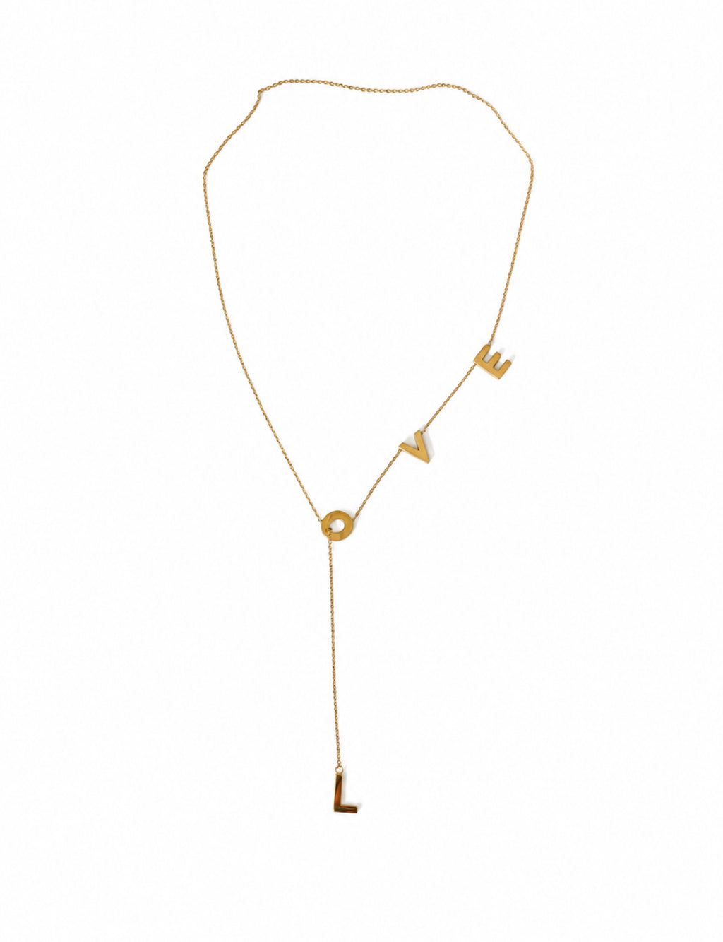 Collar con colgante de Lariat Love - Oro