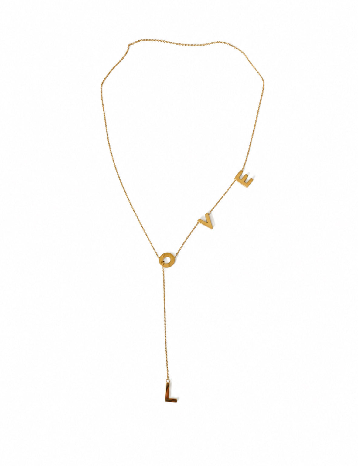 Collar con colgante de Lariat Love - Oro