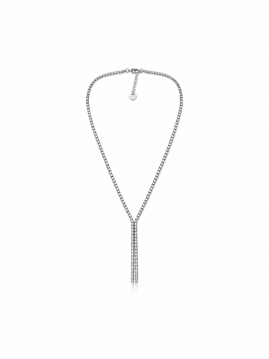 Celeste CZ Lariat Necklace - Silver