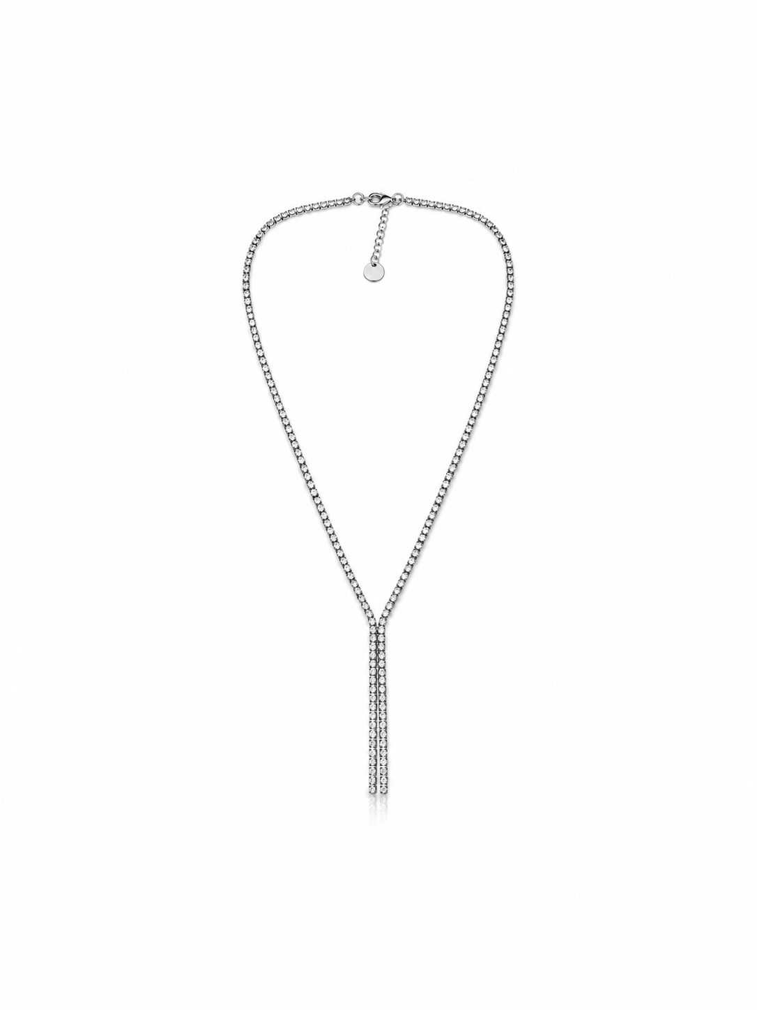 Celeste CZ Lariat Necklace - Silver