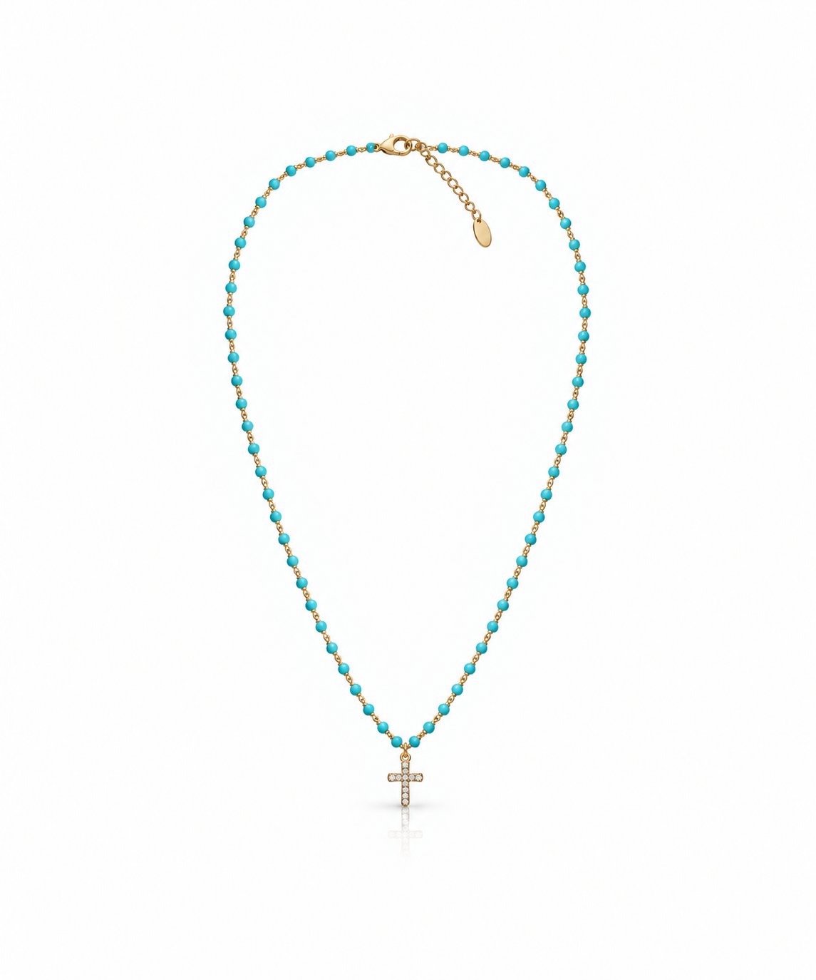 Lumi Cross Necklace - Pink, Turquoise, Black, Light Gray