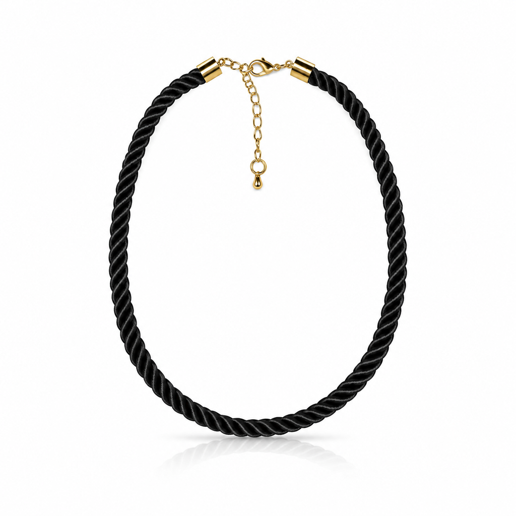 Collar de cuerda negro