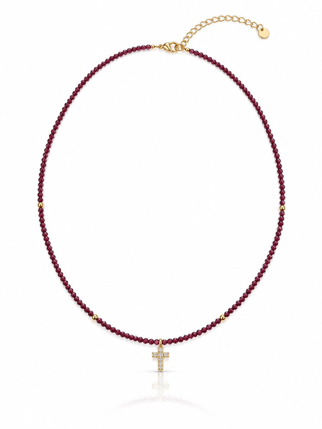 Grace Cross Necklace - Burgundy or Black