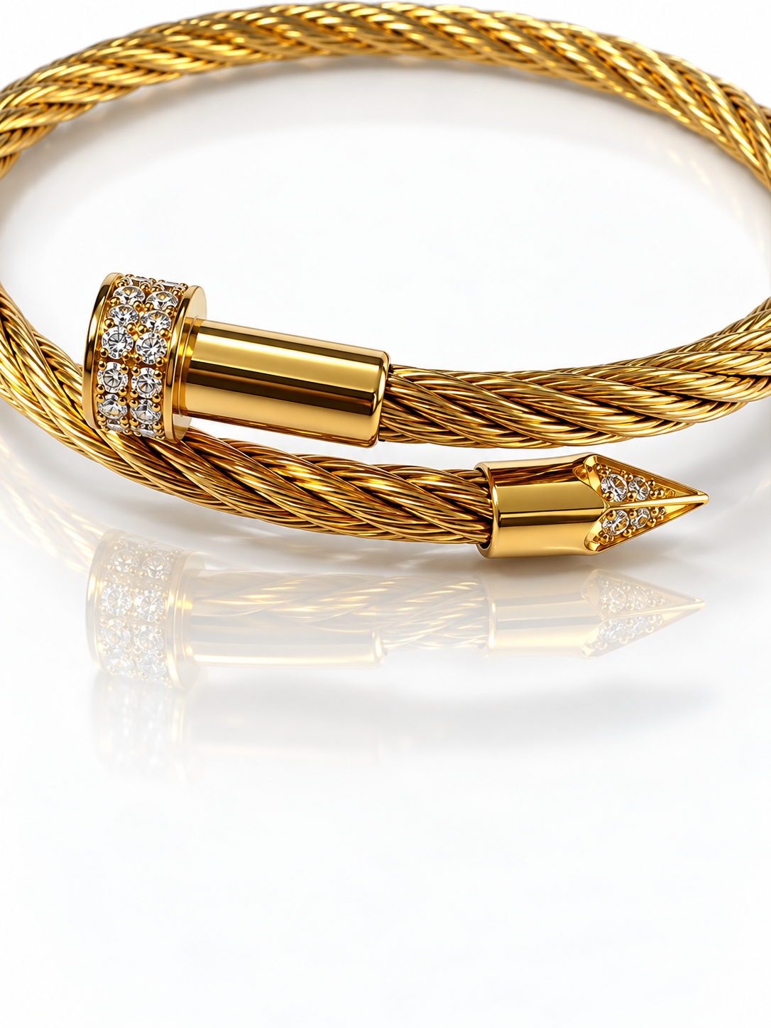 Apex Gold Cable Rhinestone Bracelet
