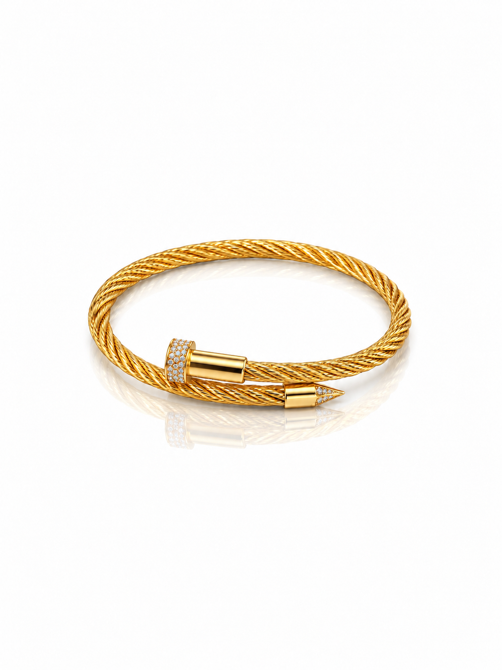 Apex Gold Cable Rhinestone Bracelet