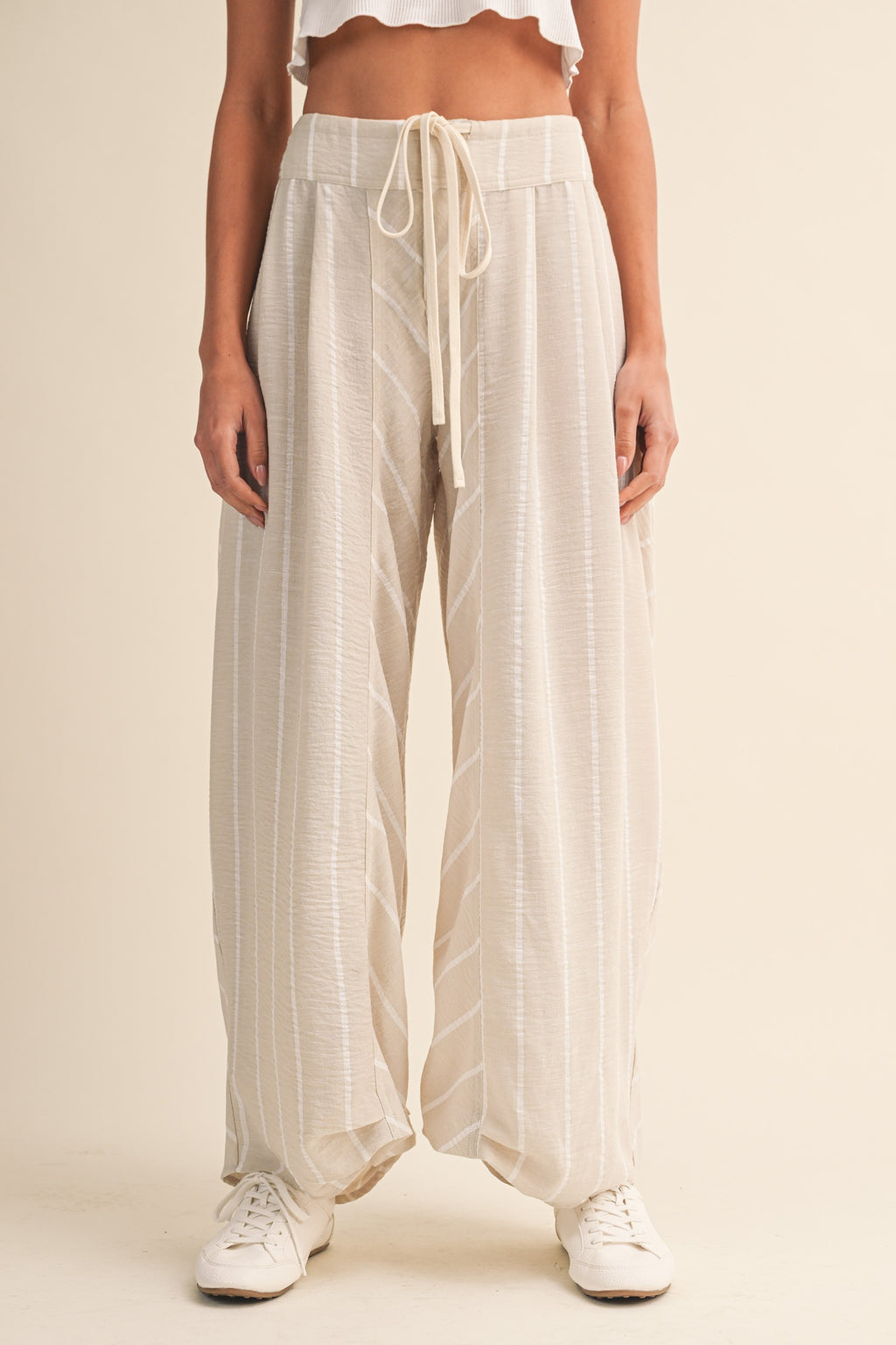Pantalones de Lino a Rayas Brisa