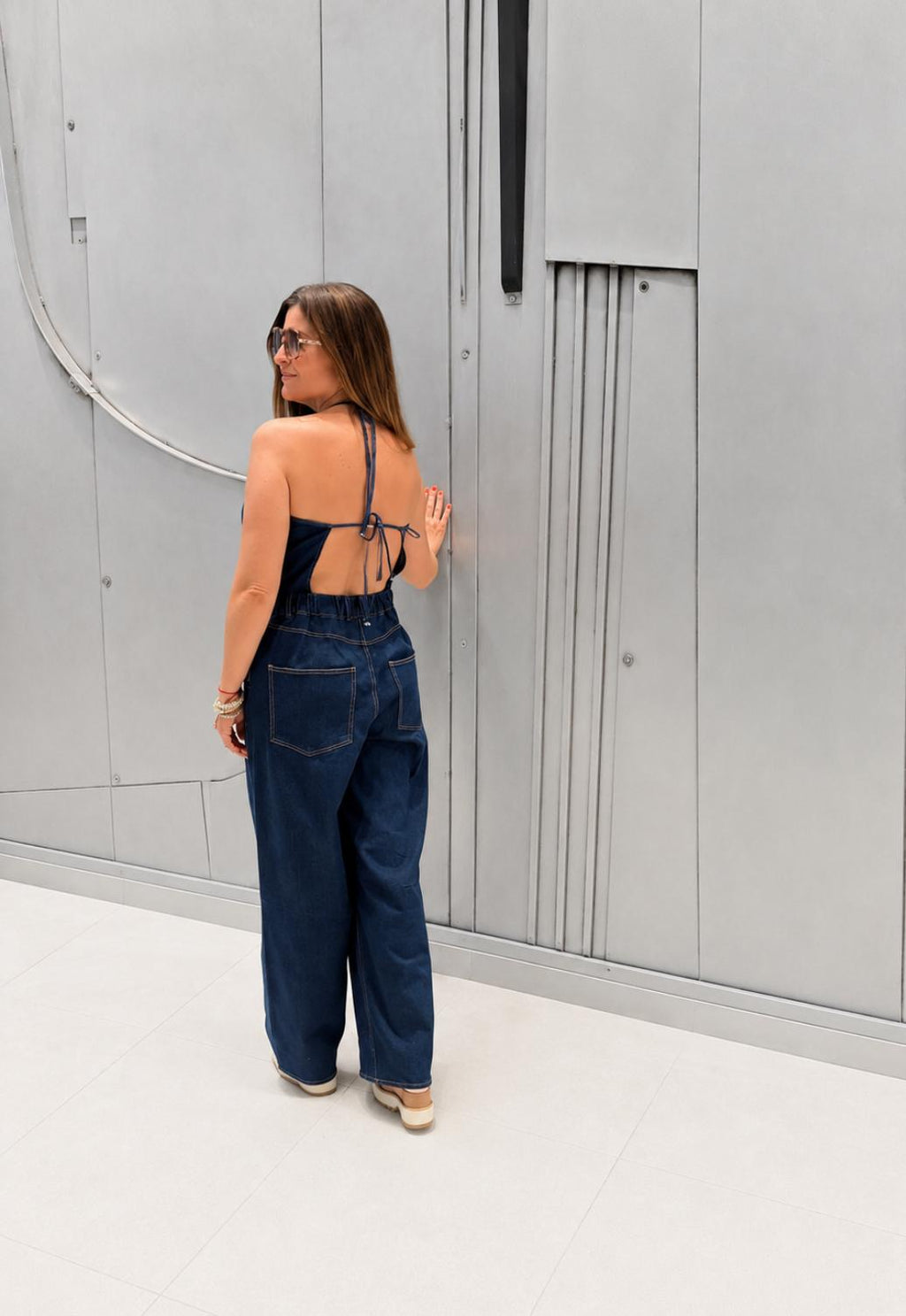 Isabela Halter Denim Jumpsuit