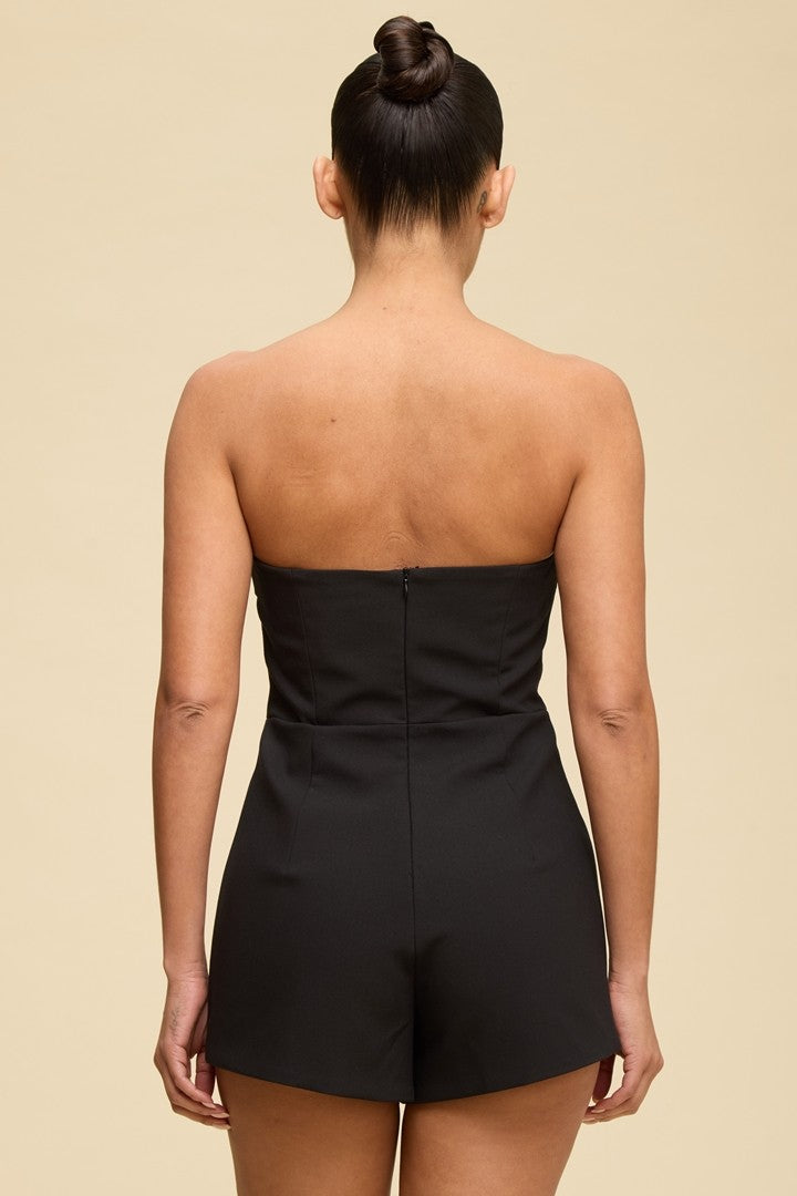 Shadow Luxe Strapless Romper